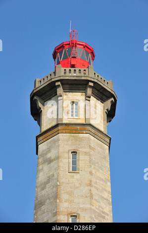 Der Leuchtturm Phare des Baleines auf der Insel Ile de Ré, Charente-Maritime, Frankreich Stockfoto