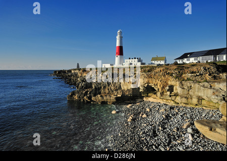 Portland Bill Leuchtturm auf der Isle of Portland entlang der Jurassic Coast, Dorset, Südengland, Großbritannien Stockfoto