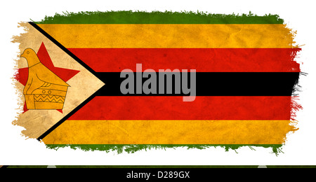 Simbabwe-Grunge-Flagge Stockfoto