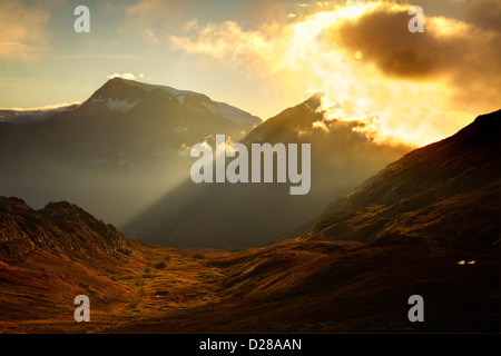 Nord-Amerika. USA. Alaska. Thompson-Pass. Abendlicht auf dem Berg von Thompson Pass Stockfoto