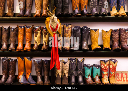 Cowboy-Stiefel, Kemo Sabe Shop, Aspen, Colorado, USA Stockfoto