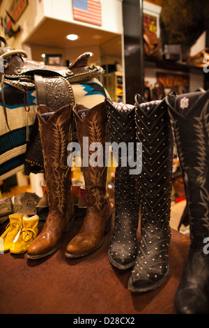 Cowboy-Stiefel, Kemo Sabe Shop, Aspen, Colorado, USA Stockfoto