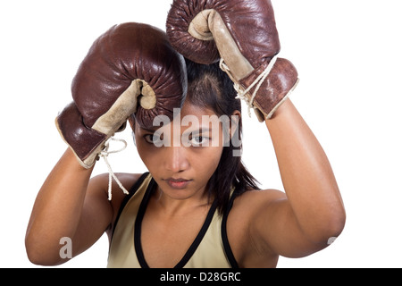 Weibliche Muay Thai Kämpfer Stockfoto