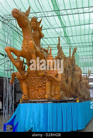 Wachsfigur in der LKW-Pritsche Stockfoto