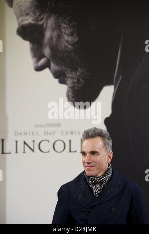 16. Januar 2013 besucht - Madrid, Spanien - irischen Schauspieler DANIEL DAY-LEWIS Lincoln Fototermin bei Casa de America. (Bild Kredit: Jack Abuin/ZUMAPRESS.com ©) Stockfoto