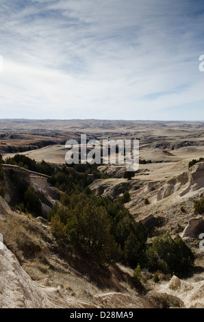 Eine Schlucht auf der Pine Ridge Reservation in South Dakota Stockfoto