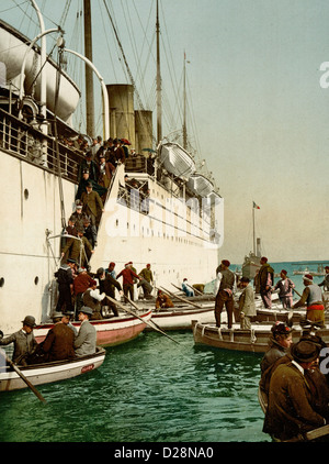 Aussteigen aus einem Schiff, Algier, Algerien, 1899 Stockfoto