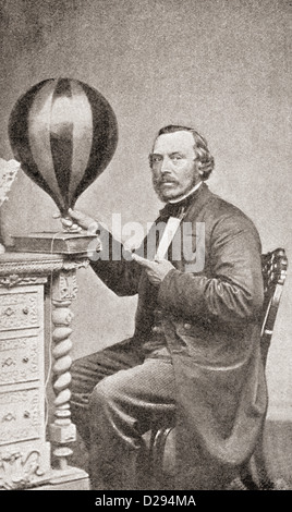 Henry Tracey Coxwell, 1819-1900. Englische Luftschiffer. Stockfoto