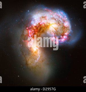 Antennen-Galaxien NGC 4038 und 4039 Stockfoto