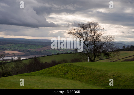 Teignmouth, Devon, England. 15. Januar 2013. Die Teign Valley und Umgebung vom 1. Golf-Abschlag am Teignmouth. Stockfoto