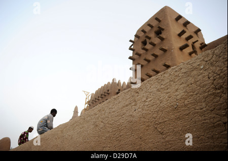 MALI Djenne, aus Lehm-Moschee zu bauen ist UNESCO-Welterbe Stockfoto