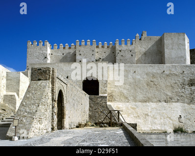 Spanien. Andalusien. Tarifa. Burg von dem Guzman gut oder Tarifa Burg. 10. Jahrhundert. Von außen. Stockfoto