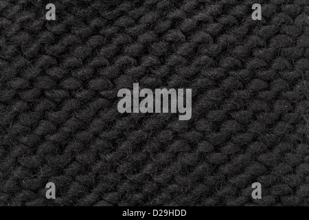 Nahaufnahme Foto von schwarzem Garn stricken Stockfoto