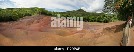 Chamarel, Mauritius, natürliche Erbe 7-farbige Erde Stockfoto