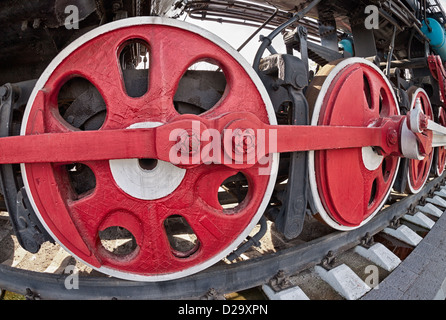 Alten Dampf-Lokomotive Rad und Stäbe details Stockfoto