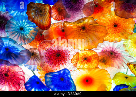 Die fantastischen Decke Glasskulptur des Bellagio von weltweit namhaften Künstler Dale Chihuly. Stockfoto