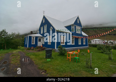 Holz Handwerk zu Hause in Seydisfjordur, Island Stockfoto