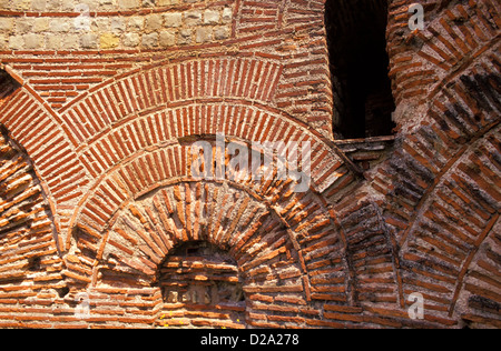 Deutschland. Trier. Von außen. Kaisertherman. Kaiserbad. 300 n. Chr.. Kaiser Konstantin. Steinmauer Detail. Stockfoto