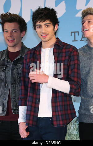 Zayn Malik, Tokio, Japan. 18. Januar 2013.  Eine Richtung ersten Pressekonferenz in Japan um ihr neues Album Take Me Home zu fördern. Die Boygroup ist hier für 3 Tage und erscheint im japanischen TV Freitagabend Musik-Show heute Abend vor dem hosten ein Fan party am Sa. Credit: Aflo Co. Ltd. / Alamy Live News Stockfoto