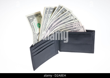 Berlin, Deutschland, eine Brieftasche mit Dollarnoten Stockfoto