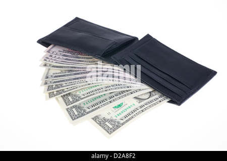 Berlin, Deutschland, eine Brieftasche mit Dollarnoten Stockfoto