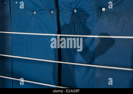 Schatten der Boxer an der Turnhalle Stockfoto