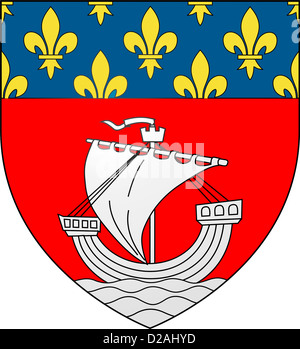 Wappen der französischen Hauptstadt Paris. Stockfoto