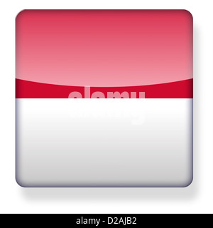 Indonesien-Flagge als ein app-Symbol. Clipping-Pfad enthalten. Stockfoto