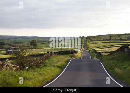 Asphaltierte Straße in ländlichen Landschaft Stockfoto