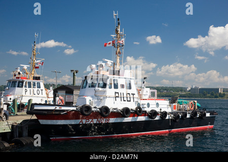 Pilot Schleppern vertäut in Halifax Harbour, Nova Scotia, Kanada Stockfoto