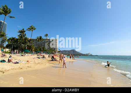 Fort DeRussy Beach, Hololulu, Oahu, Hawaii, USA Stockfoto