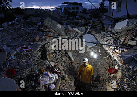 Padang, Indonesien, Aufräumen Arbeit in der Stadt Padang nach dem Erdbeben Stockfoto