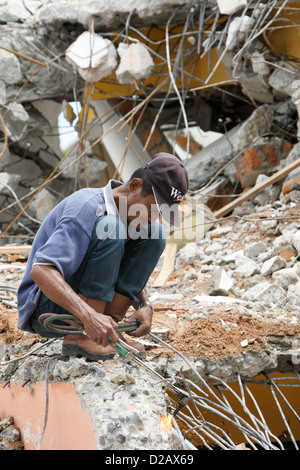 Padang, Indonesien, Aufräumen Arbeit in der Innenstadt Stockfoto