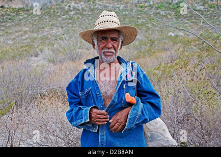 Eine mexikanische Hirten in Nuevo Leon, Nordosten Mexikos. Stockfoto