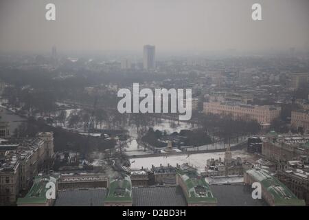 London, UK. 19. Januar 2013. Major London Standorte abgedeckt im Schnee gesehen vom EEF London Eye. Stockfoto