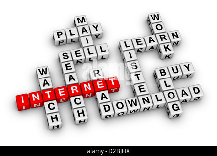Internet-Kreuzworträtsel Stockfoto
