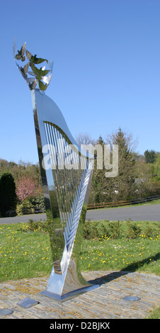 Waliser Harfe Symbol International Eisteddfod Pavillon Llangollen Denbighshire Wales UK Stockfoto