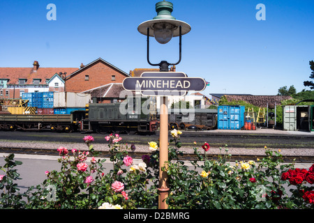 Minehead Bahnsteig Stockfoto