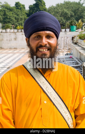 Porträt von Sika Hindu religiösen Menschen In Bangla Shib Gurudwara Sika große Tempel In Neu-Delhi Indien Stockfoto