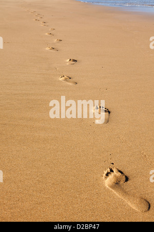 Spuren am Strand Stockfoto