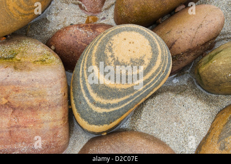 Kiesel auf Bomasty Bay, Stronsay, Orkney Inseln, Schottland. Stockfoto