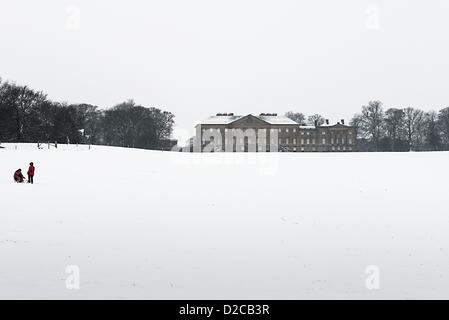 Nostell Priory, Crofton, UK. Samstag, 19. Januar 2013. Schnee bedeckt Nostell Priory. Alamy Live-Nachrichten. Stockfoto