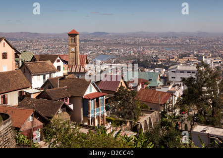 Madagaskar, Antananarivo, erhöhten Blick über die Stadt im Zentrum von Avaradrova Stockfoto