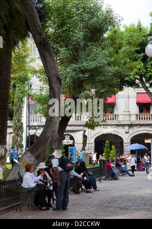 Zocalo - Zentralplatz der Stadt Puebla - Mexiko Stockfoto