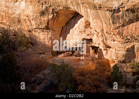 Ruinen der Klippe Behausung der präkolumbianischen Anasazi Indianer und UNESCO-Weltkulturerbe, Mesa Verde National Park in Colorado, Stockfoto