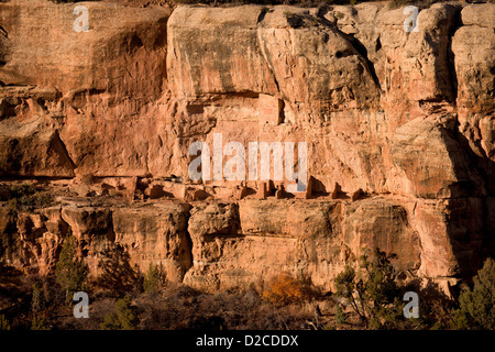 Ruinen der Klippe Behausung der präkolumbianischen Anasazi Indianer und UNESCO-Weltkulturerbe, Mesa Verde National Park in Colorado, Stockfoto