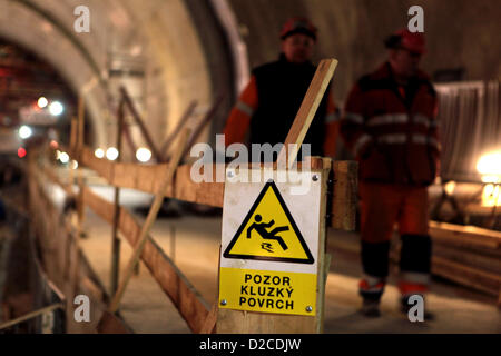 Unterirdischer Tunnelbau U-Bahn Stockfoto