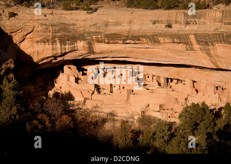 Cliff House, Klippe Wohnung der präkolumbianischen Anasazi-Indianer und UNESCO-Weltkulturerbe, Mesa Verde Nationalpark-Colorado Stockfoto