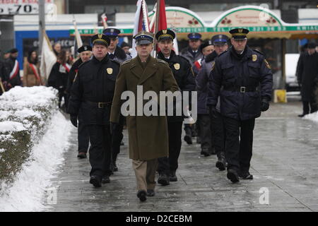 Bydgoszcz 20. Januar 2013 93th Stadt Bydgoszcz Jahrestag der Rückkehr in die Heimat. Unter den Bedingungen des Vertrags von Versailles, nach Jahren der Besatzung Bydgoszcz kehrte nach Polen zurück. Nach 148 Jahren der Besatzung und preußische Herrschaft wurde die polnische Verwaltung, Tradition, Bräuche und polnische Kultur wiedergeboren. Stockfoto