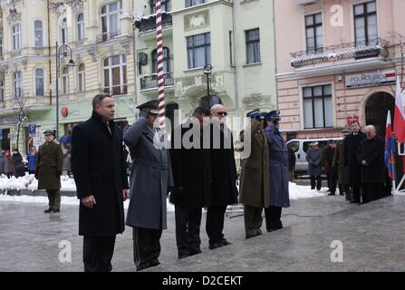 Bydgoszcz 20. Januar 2013 93th Stadt Bydgoszcz Jahrestag der Rückkehr in die Heimat. Unter den Bedingungen des Vertrags von Versailles, nach Jahren der Besatzung Bydgoszcz kehrte nach Polen zurück. Nach 148 Jahren der Besatzung und preußische Herrschaft wurde die polnische Verwaltung, Tradition, Bräuche und polnische Kultur wiedergeboren. Stockfoto